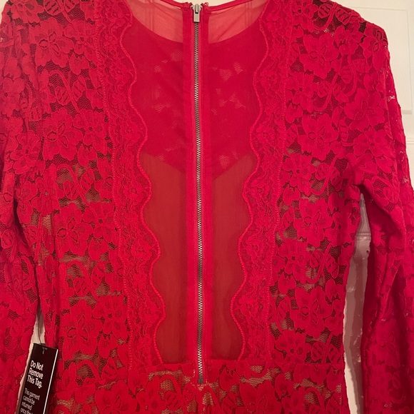 Express Red lace Christmas Dress - Picture 12 of 13